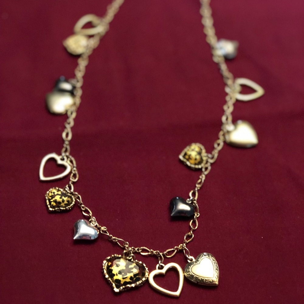 Betsey Johnson Leopard Heart Necklace